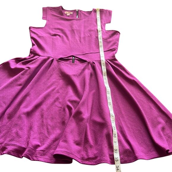 Bongo Juniors Size M Magenta Fit n Flare Dress Cutout NWT Exposed Zipper Y2K - Picture 9 of 11